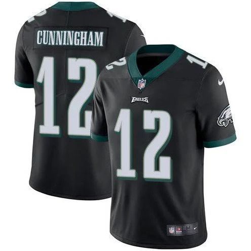 Men Philadelphia Eagles 12 Randall Cunningham Nike Black Vapor Limited NFL Jersey